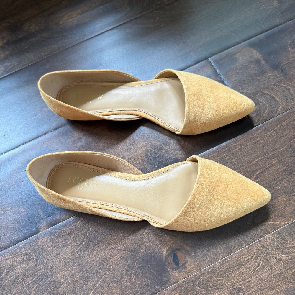 J Crew Factory - Zoe d'Orsay Yellow Flats with Pointed Toe - women's 9